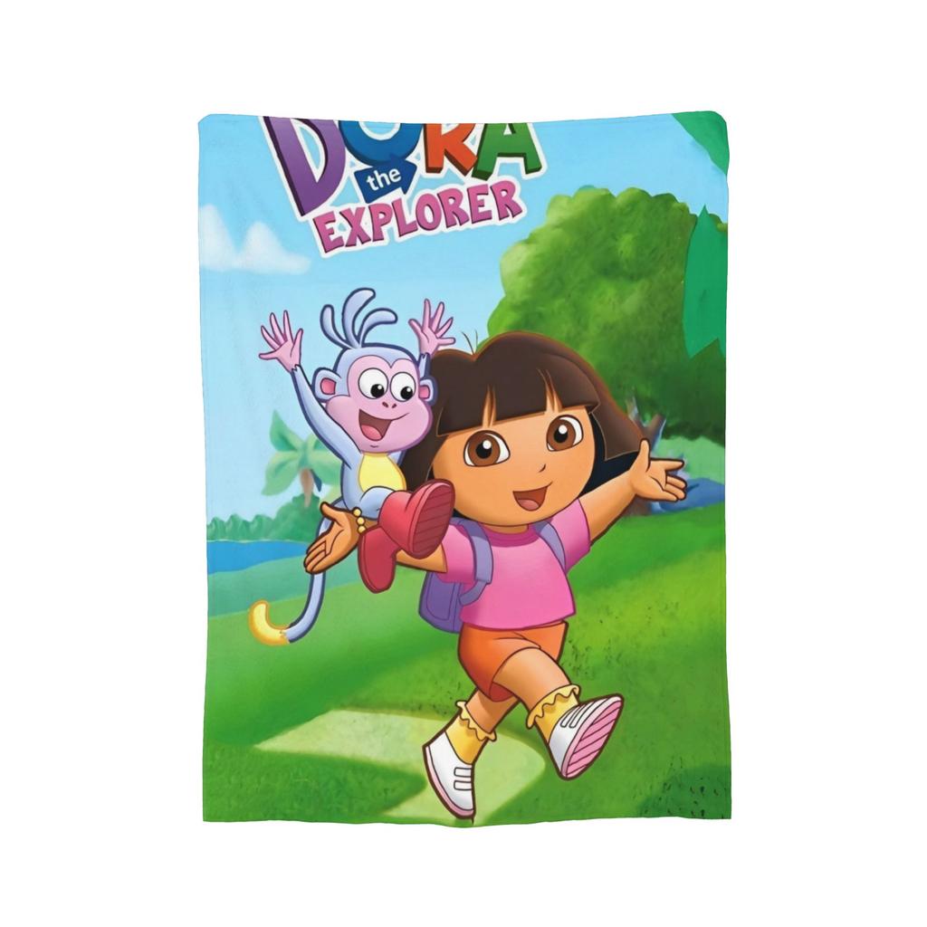 D-Doras der Entdecker Cartoon-Decke Fleece Sommer Klimaanlage Multifunktionale warme Überwurfdecke für Sofa, Auto, Bettdecke