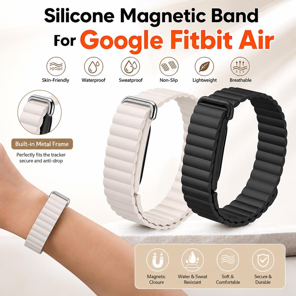 New Magnetic Silicone Strap for Google Fitbit Air Band Fitness Tracker Replacement Wristband for Google Fitbit Air Accessories