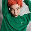 Vans Embroidered Floral Logo Crew Neck Sweatshirt Women Tops Green VN000449Y5L