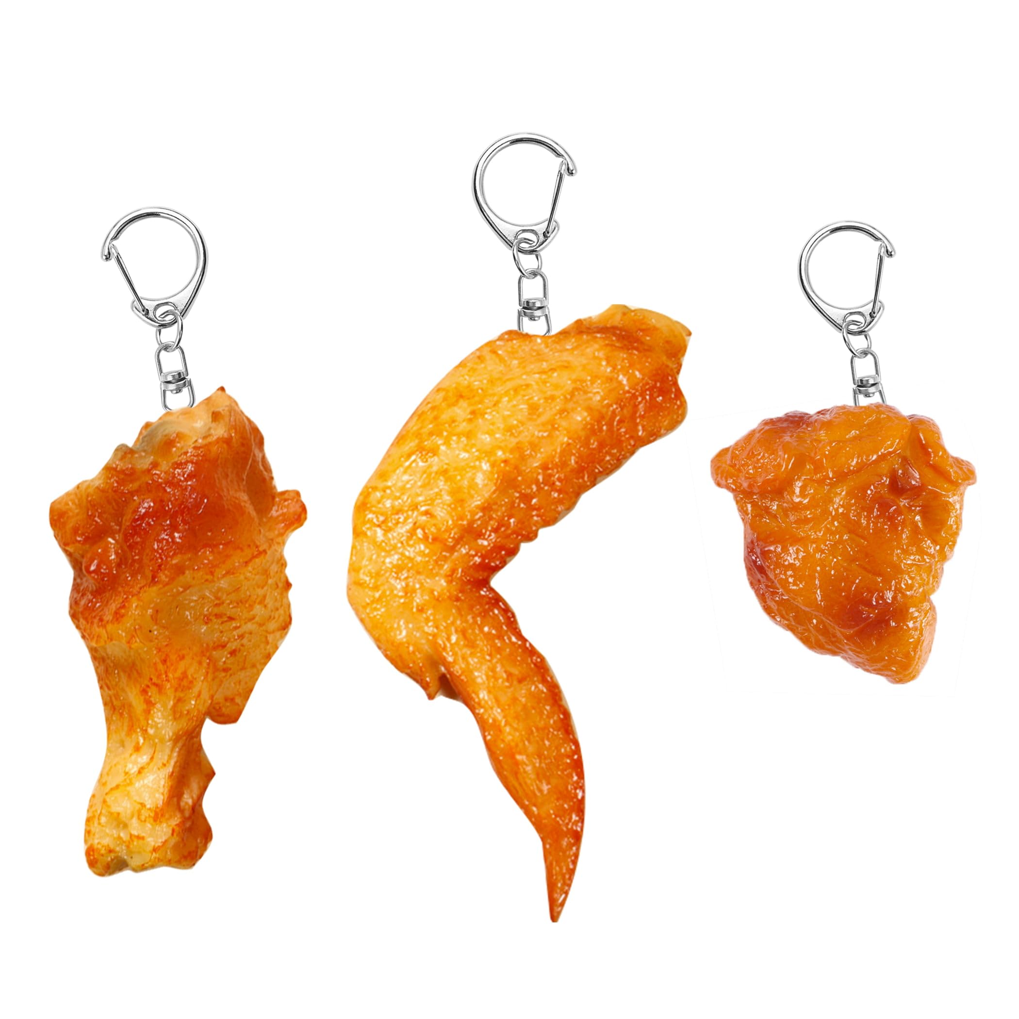 

Felimoa Food Sample Keychains: Fried Chicken, Nuggets, Wings, and Thighs (Set of 3)