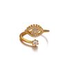 Broad Surface Chunky Anillos For Women Men Punk Türkiye Eye Zirconcia Rings Gold Color Stainless Steel Waterproof Jewelry Gift