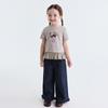 Girls' Summer Cartoon Print Ruffle Short Sleeve Top