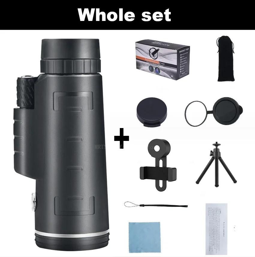 40X60 Powerful Monocular Telescope Portable Binoculars Long Range Telescope Hunting Camping With Tripod Phone Clip
