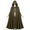 2025 Dark Medieval Hooded Cloak: Retro Stand Collar Halloween Cape, Solid Color