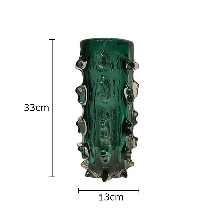 

Creative Round Spines Glass Vase Transparent Plant Pots Table Decoration Flower Arrangement Floral Vase Room Aesthetic Decor зелений