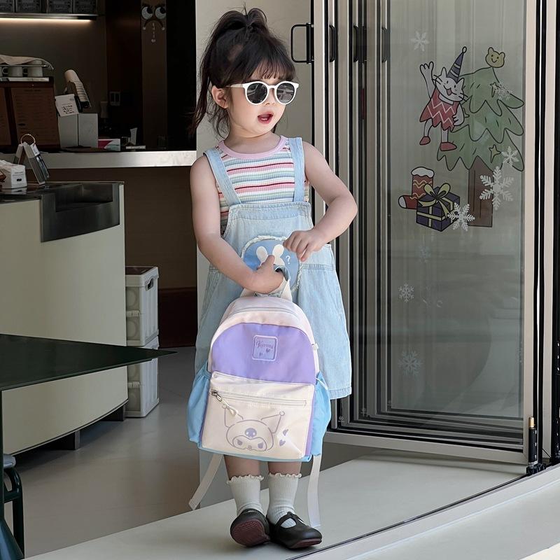 Kindergarten Primary School Students Schoolbag Cartoon Cute Foreign Color Contrast Boys And Girls Backpack Children'S Backpack