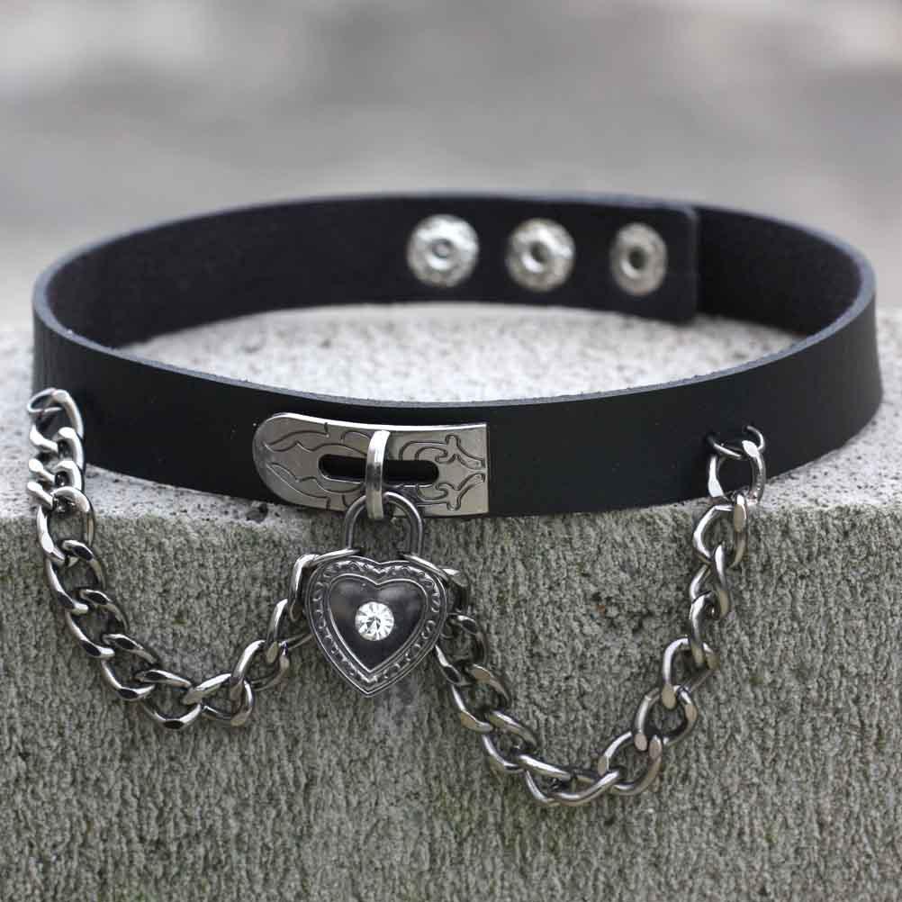 New O-Round Punk Rock Gothic Chokers Women Men PU Leather Silver Color Spike Rivet Stud Collar Necklace Statement Party Jewelry
