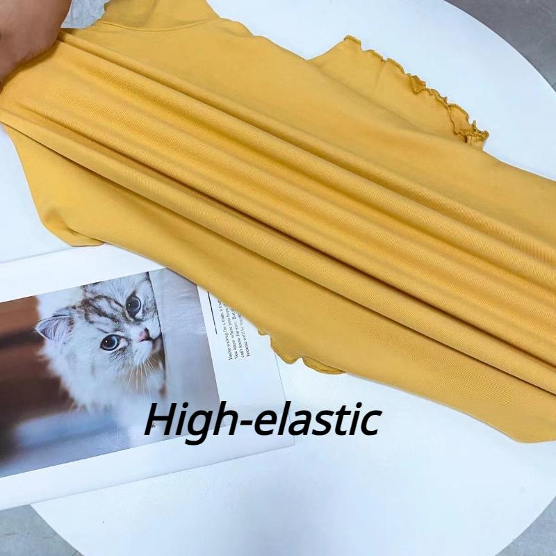 Autumn Winter Women's Elastic Bottoming Shirt Solid Colour Half High Neck Devel Bottoming Shirt Long Sleeve High Elastic T-shirt