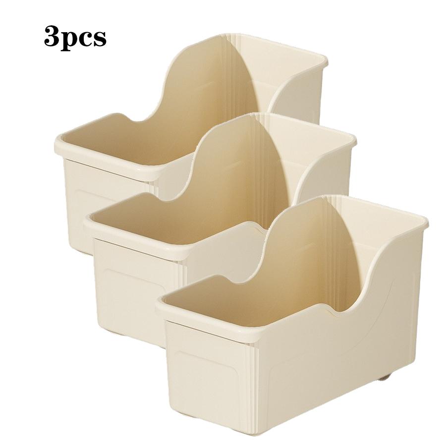 Plastic Organizer Bins, Tall Under Sink Organizer with Handle for Kitchen, Bathroom Pantry Kitchen Organizers Storage Baskets