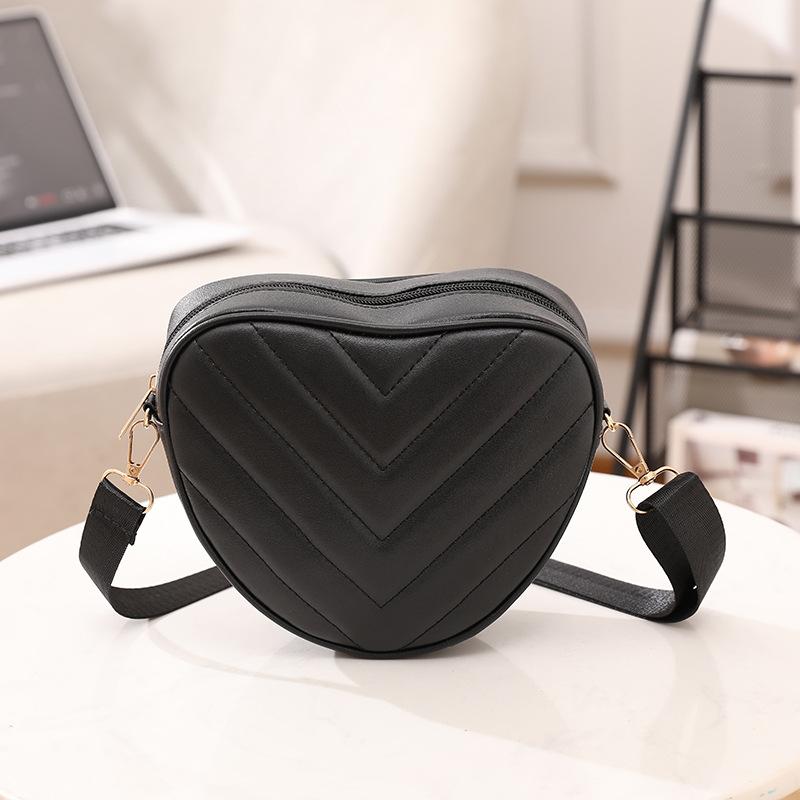 2025 sweet love messenger bag personalized shape V-embroidered shoulder women's bag mini mobile phone bag