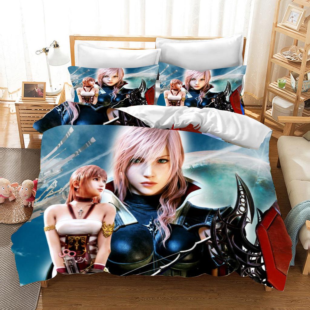 Duvet Cover Set Children Gift Game Cartoon Quilt Polyester 3-Piece Soft Breathable Breathable Comforter Bedding