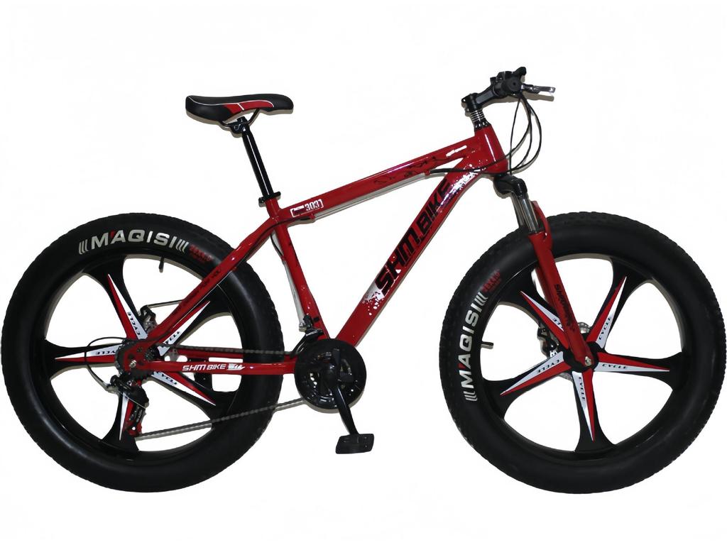 26" Snow Beach Mountain Bike with Big Tires, Variable Speed, Double Disc Brakes, and Shock Absorption