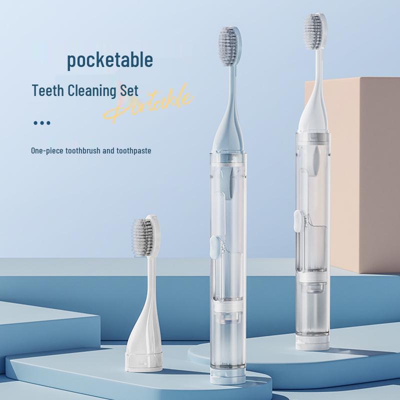 Portable Folding Toothbrush & Toothpaste Set with Soft Bristles for Orthodontic Use