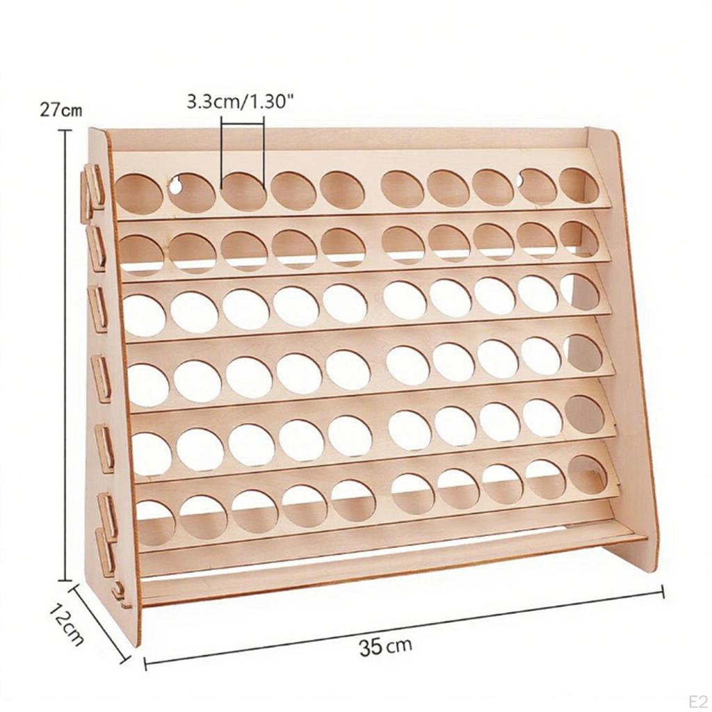 Craft Paint Bottles Organizer Rack Wooden Lightweight Space Saving for Artists Hobbyists with 60