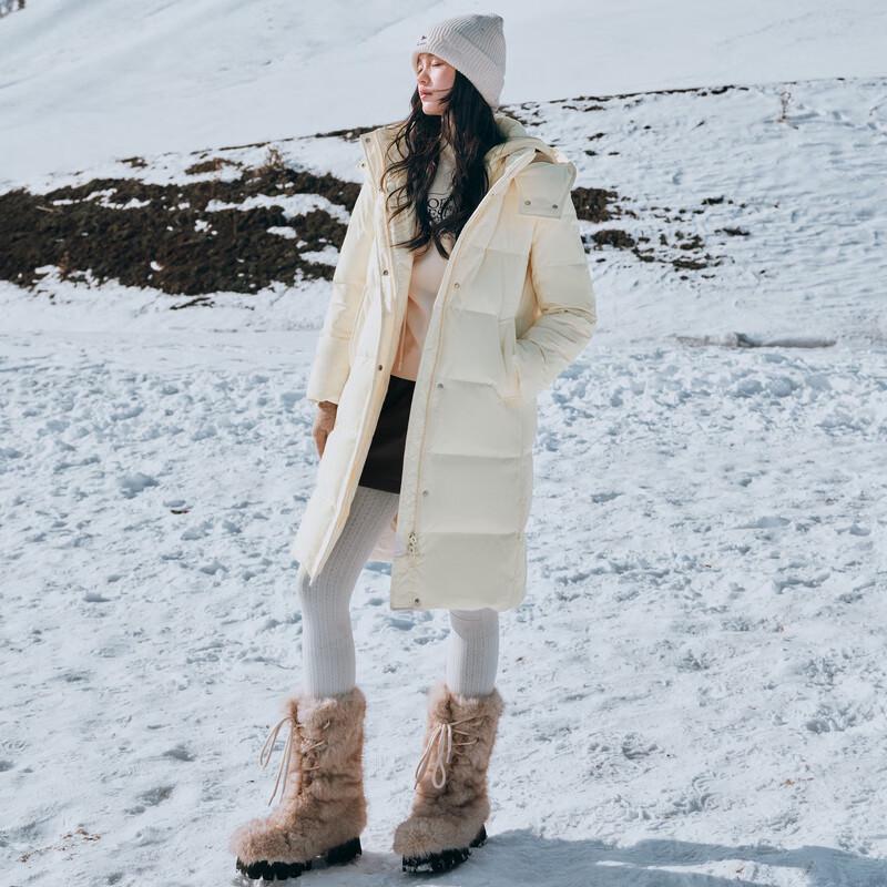 Qiushui Yiren Women's Long Hooded Down Jacket
