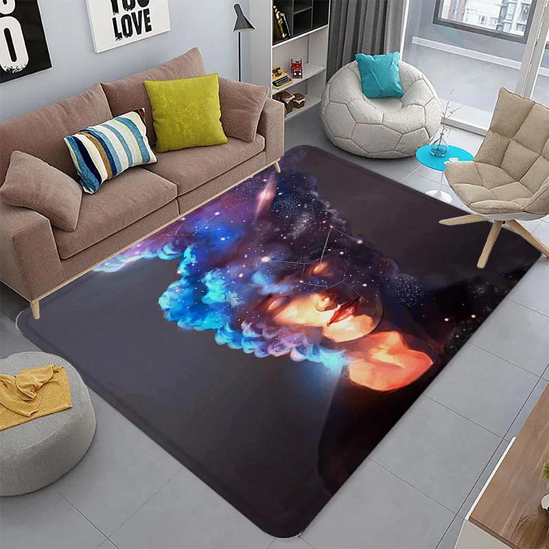 Home Living Room Carpet Children's Crawling Mat Crystal Velvet 3D Printing Floor  Non-slip Sitting Blanket