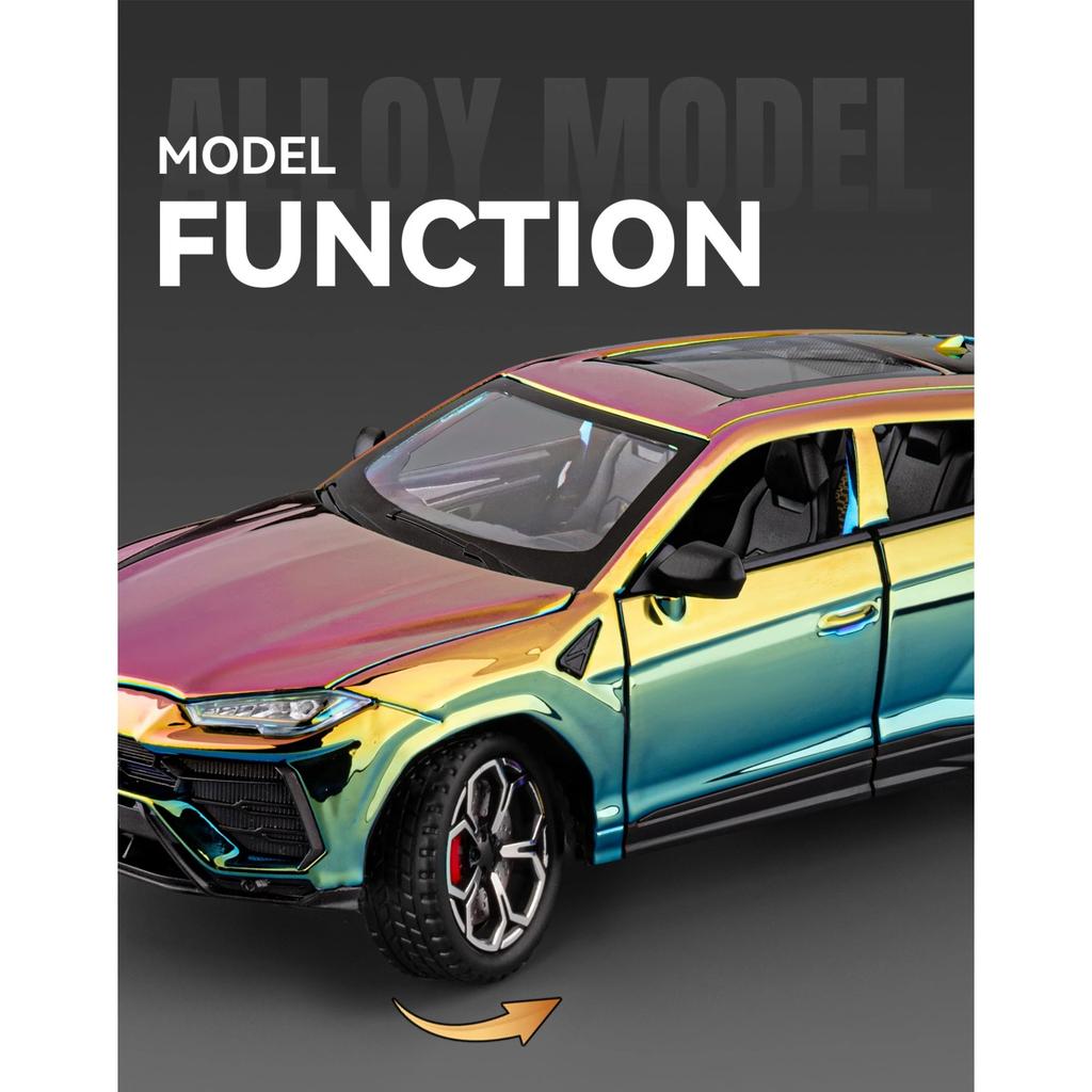 1/24 Lamborghini URUS SUV Alloy Electroplating Sports Car Model Diecasts Metal Off-road Vehicles Model Simulation Sound Light Kids Toys Gift