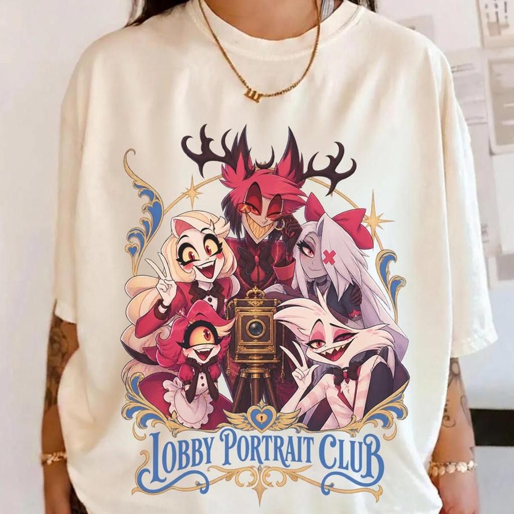 Comfort Colors Lobby Portrait Club Shirt, Hazbin Hotel Tshirt, Hellaverse Merch, Charlie Morningstar Shirt