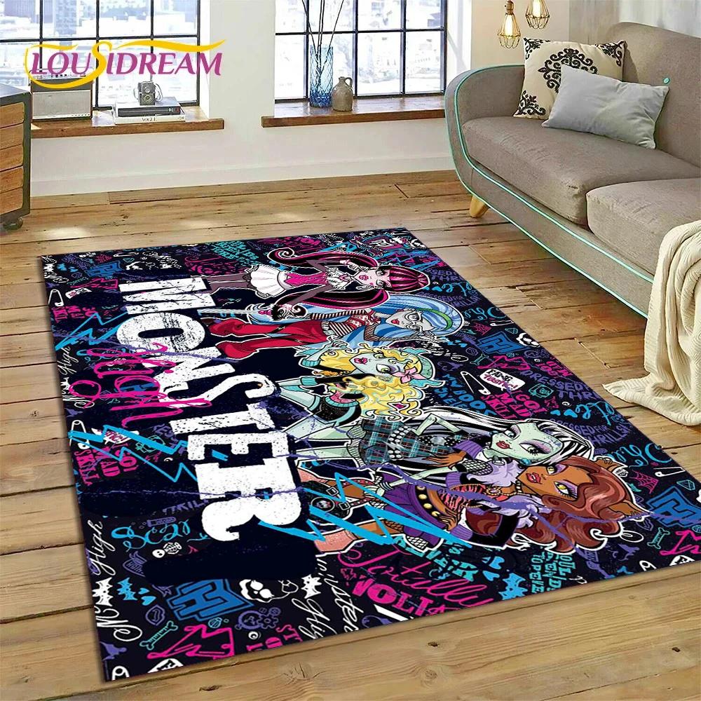 Cartoon Monster High Draculaura Vampire Rug Carpet for Living Room Bedroom Home Decor,Non-slip Decoration for Sofa Doormat Gift