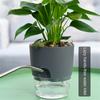 Transparent Double Layer Plastic Flower Pot Self Watering Flowerpot Cotton Rope Watering Small Plant Pot With Injection Port