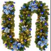 2.7M Artificial Pine Christmas Garland Wreath With/Without LED Lights Christmas Pine Tree Rattan Decor Xmas Tree Ornament
