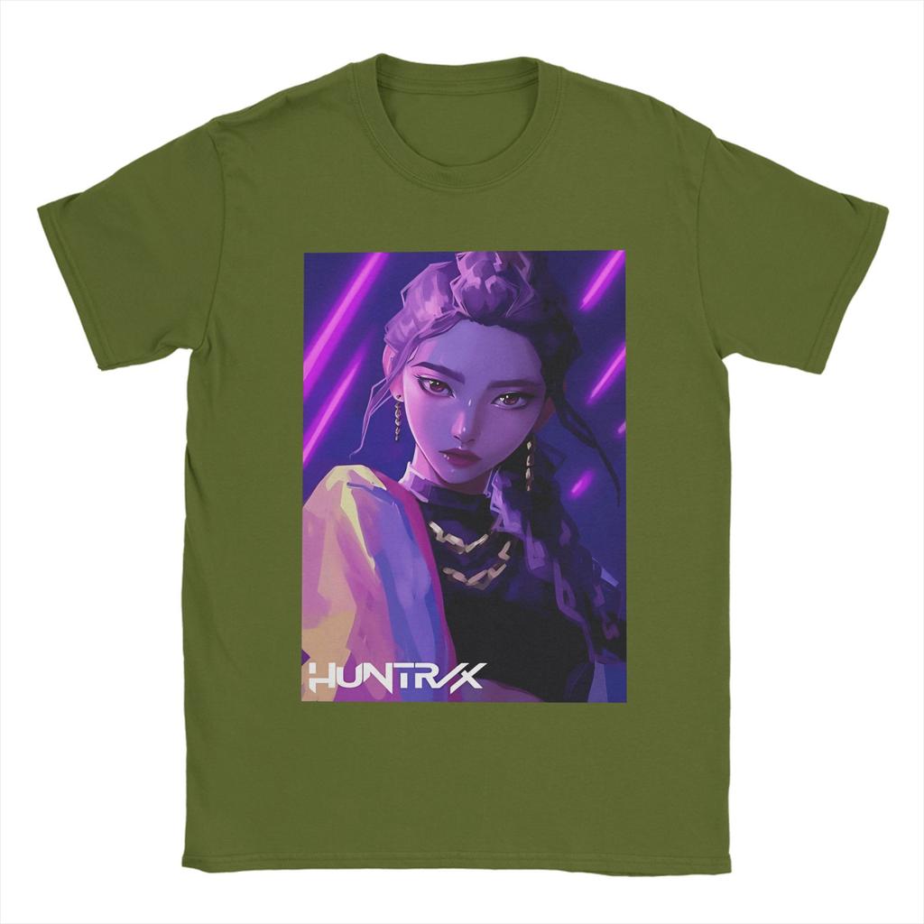 Kpop Demon Hunter Rumi Idol Star Men T Shirt  Vintage Tees Short Sleeve Round Neck T-Shirt 100% Cotton 4XL 5XL Tops