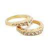 Cross-border wish popular couple ring, European and American couple two-piece set of gold-plated zircon ring personalized fashion jewelry