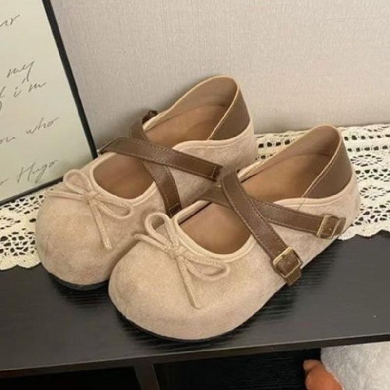 

Retro Baotou women s autumn new thick bottom heightening bow design sense 40 абрикосовый