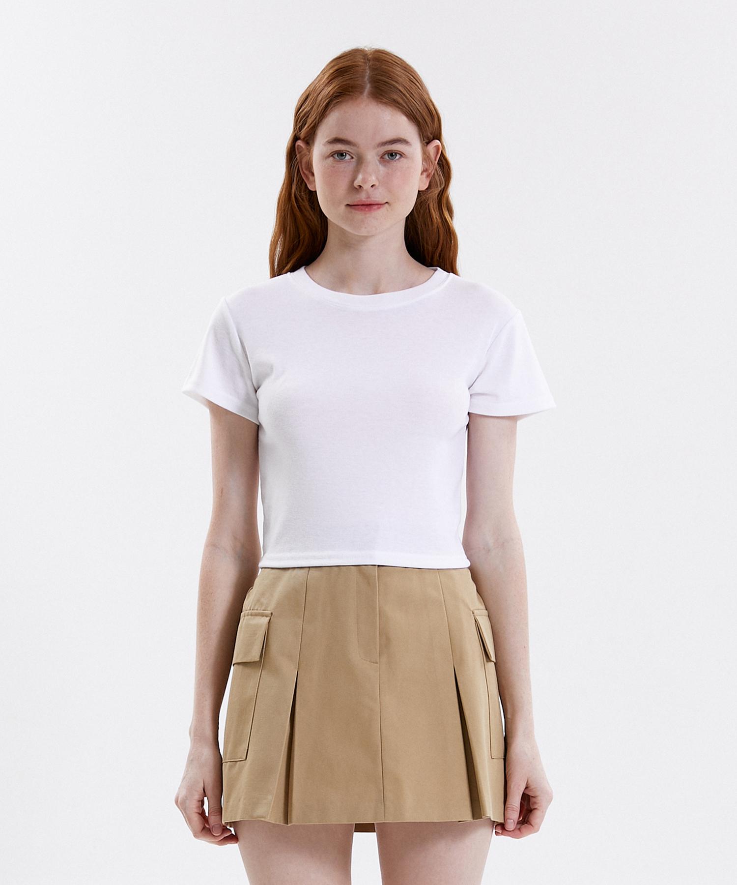Pink Pineapple Base Cropped T.Shirt_White White/Free