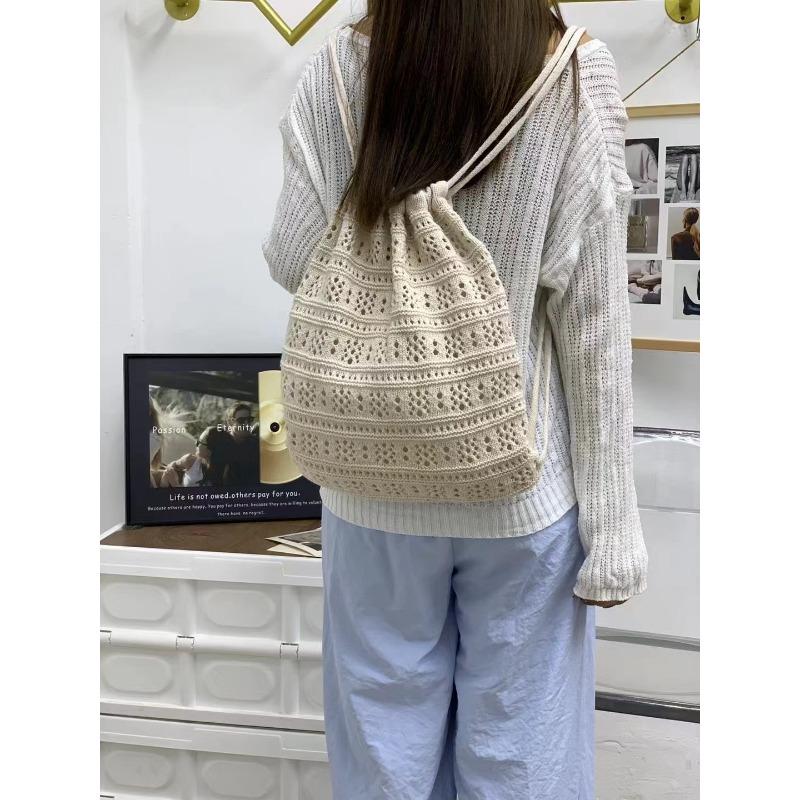 

Новая женская сумка, модная плетеная сумка-ведро. белый