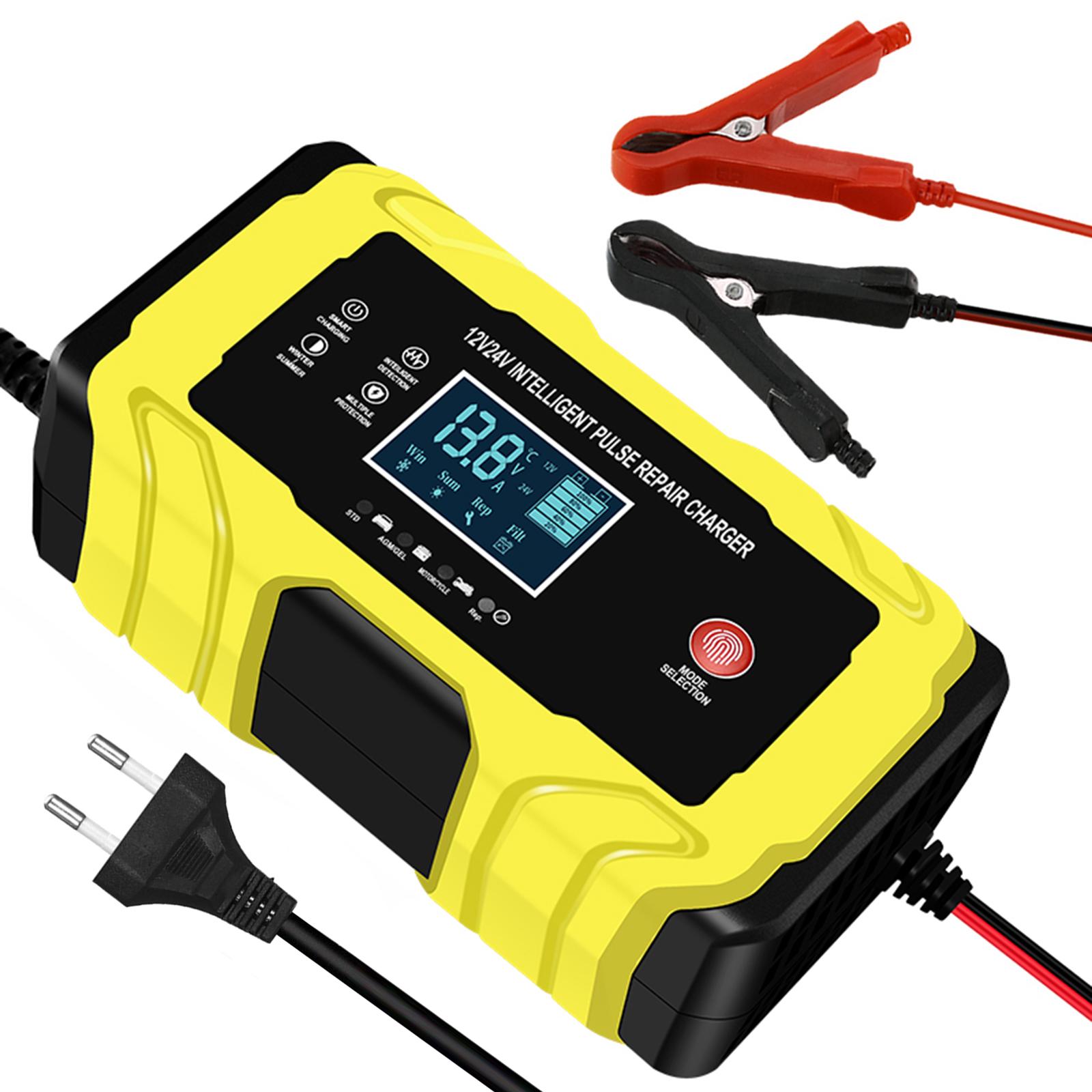 

Интеллектуальное импульсное зарядное устройство для ремонта 12 В, 24 В, 180 Вт с ЖК-дисплеем, множественная защита, огнестойкий жёлтый