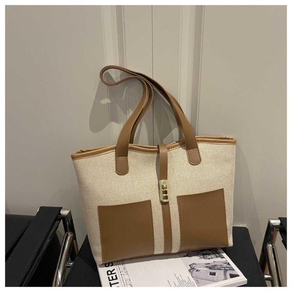 Sleek Large Capacity Shoulder Bag Elegant Design Retro Style Tote Bag Vintage Look Women's Bag Outdoor Activities