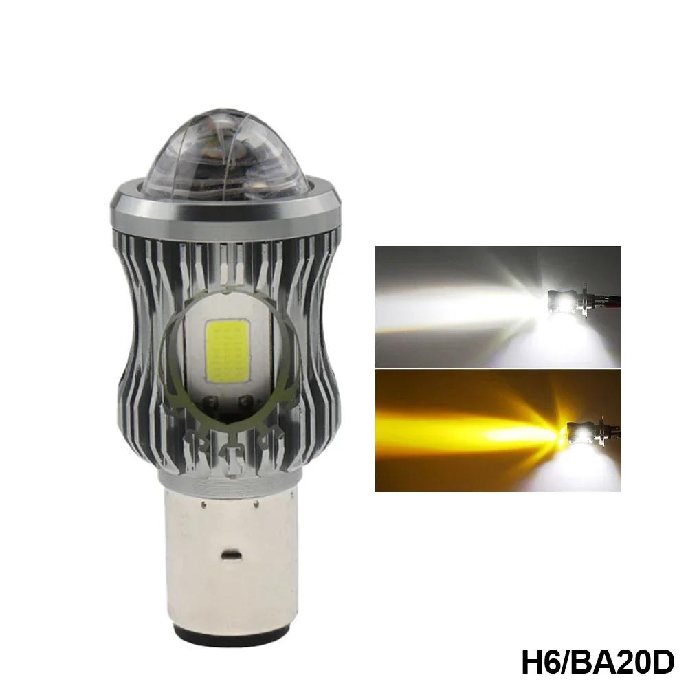 H4/BA20D/H6 Motorcycle LED Headlight Projector Lens Super Bright 3500LM LED COB Fog Lamp ATV Scooter Driving Spotlight Lamp