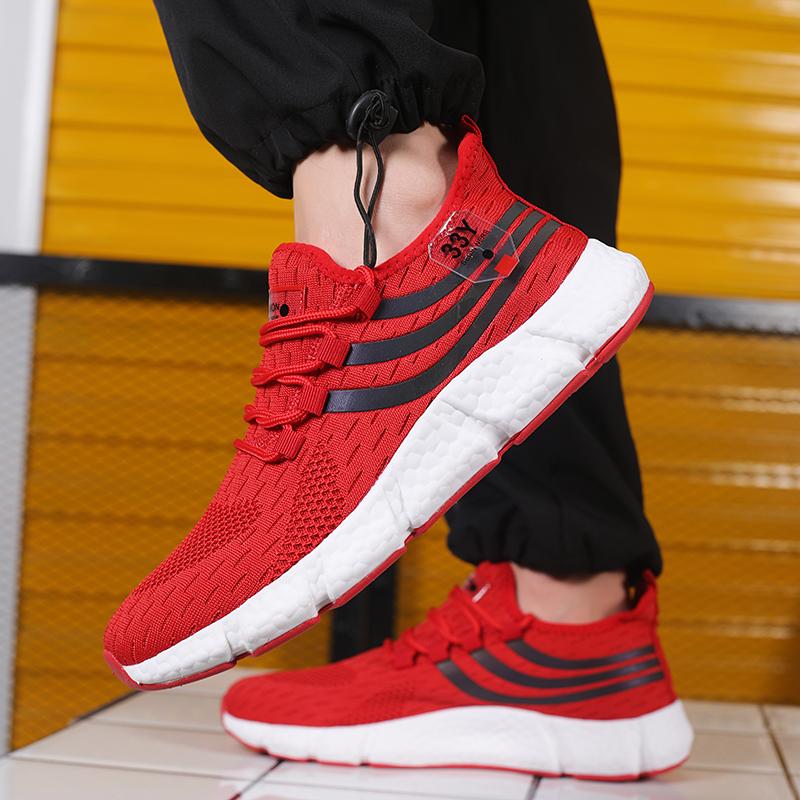 

Мужская повседневная спортивная обувь, дышащие легкие кроссовки, сетчатые красные кроссовки для бега, спортивные кроссовки для бега, тенниса и ходьбы 36