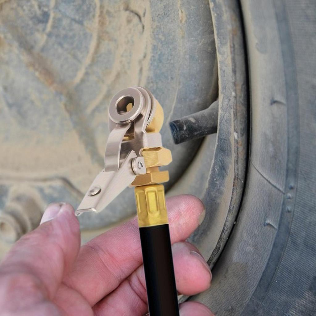 Tire Air Chuck Alloy Leak-Proof Attachments Closed Ball Tire Chuck With Clip For Motorcycle RV Truck Bike Scooter Auto Vehicle