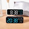 9 Inch Voice Control Digital Alarm Clock Date Time Temperature Display Countdown Dual Alarms 12/24H Electronic LED Alarm Clocks