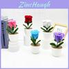 Multi Colored Plush Twisted Rod Rose Potted Desktop Decoration Ornament For Office Decor
