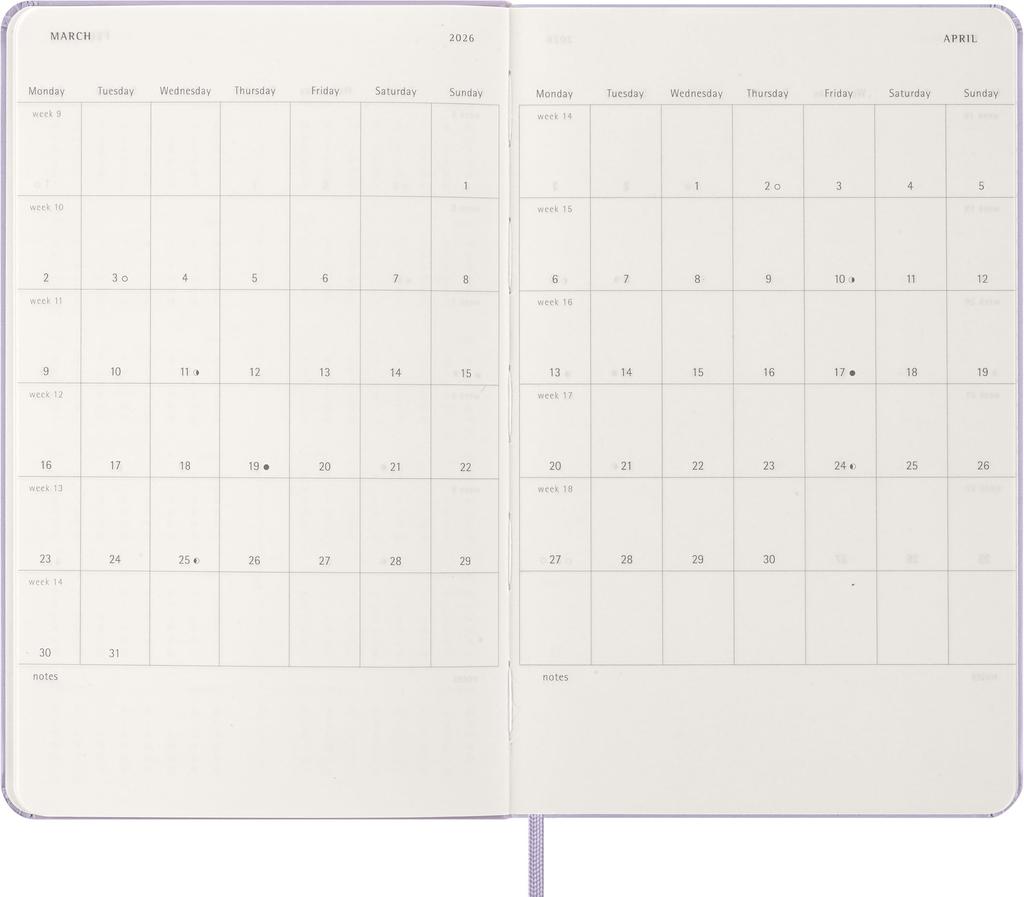 Moleskine 2026 Daily January Large Size x Pastel DHH1812DC3Y26 Planner, 12-Month Diary, Start, (13cm 21cm), Hardcover, Lilac,