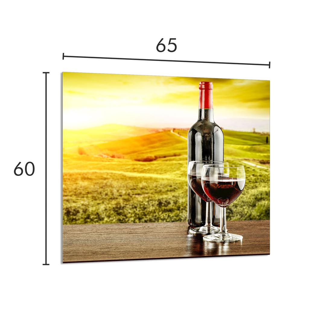 GLASPANEL FÜR DIE KÜCHE 65x60 Wein