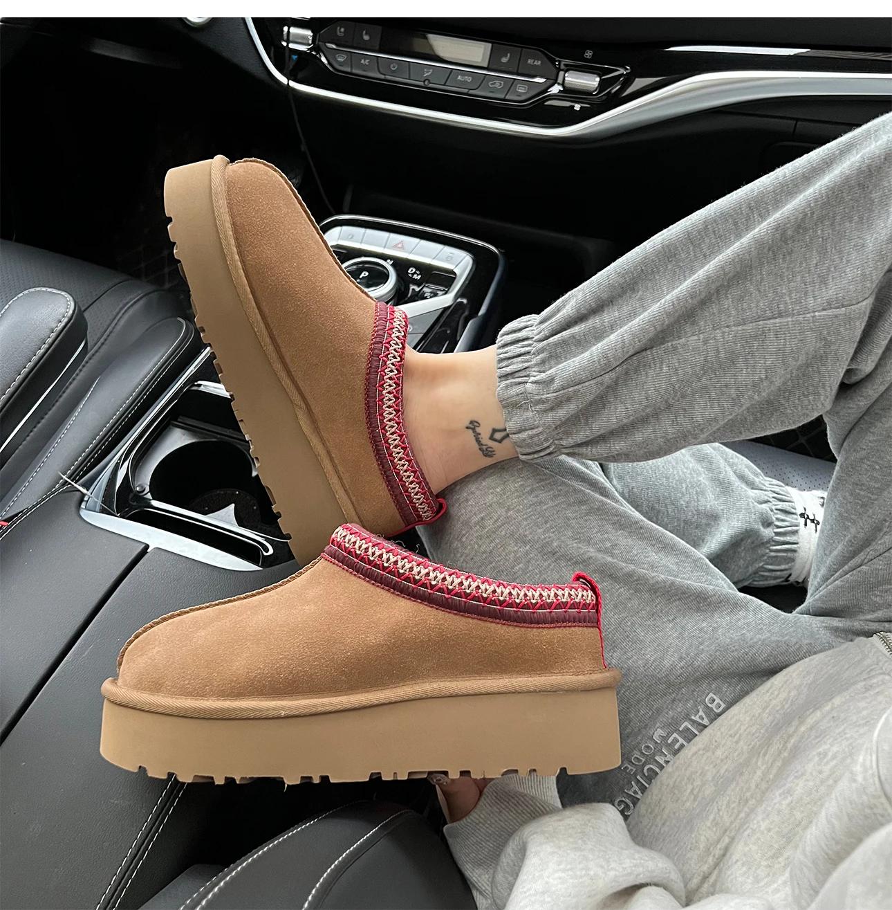 

Модные TUGGY [женские короткие зимние сапоги в этническом стиле] натуральный мех, натуральная кожа, овечий мех, толстые ленивые ботинки для одной ноги 37