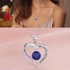 White Gold Double-layer Heart Pendant Necklace - Twelve Birthstone Options