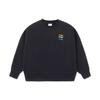 Li Ning Sports Fashion Collection Logo Embroidery Fleece Lined Loose Fit Crew Neck Pullover Sweatshirt Women's Black AWDRF42-2
