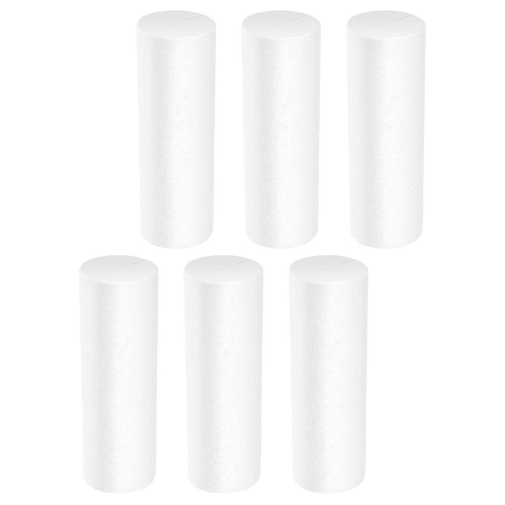 

6 шт. Рождественское украшение, развивающая игрушка, для вечеринки, держатель для цветов, пенопластовый цилиндр, ручной пенопластовый орнамент, расходный материал 12.50X3.50X3.50CM белый