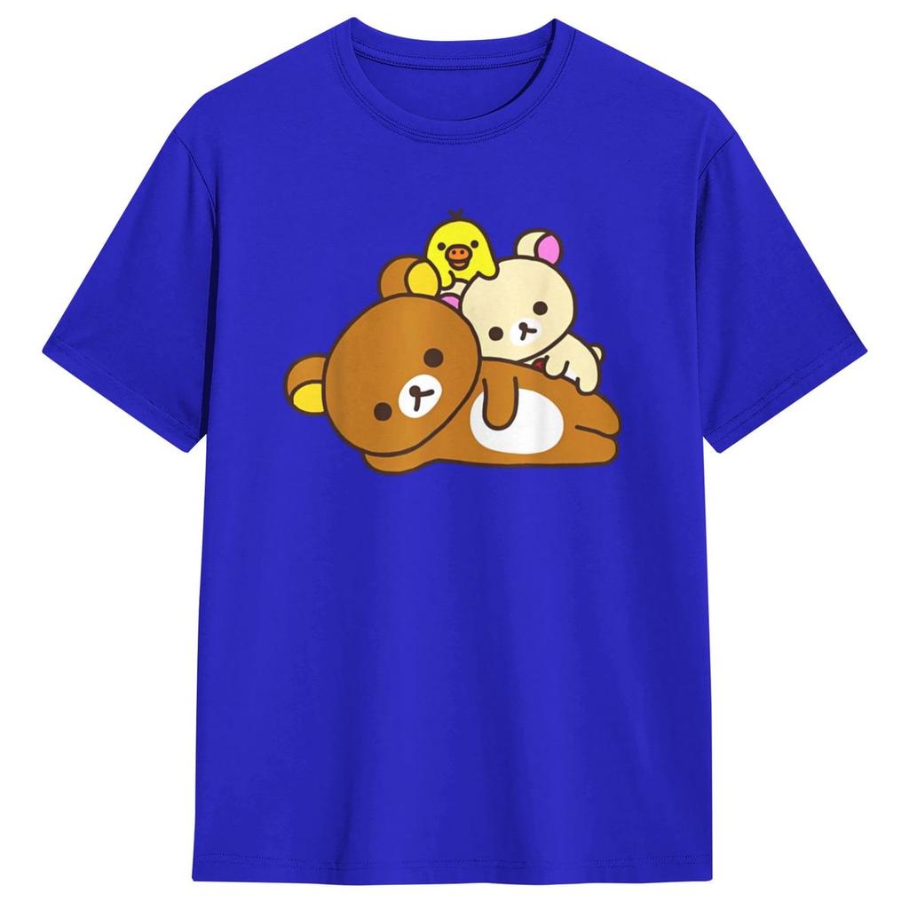 Men Women T Shirt Rilakkuma Bear Face T-Shirts Fashion Beach Tee Shirt Y2K Basic Pattern Cotton Clothes Gift Idea
