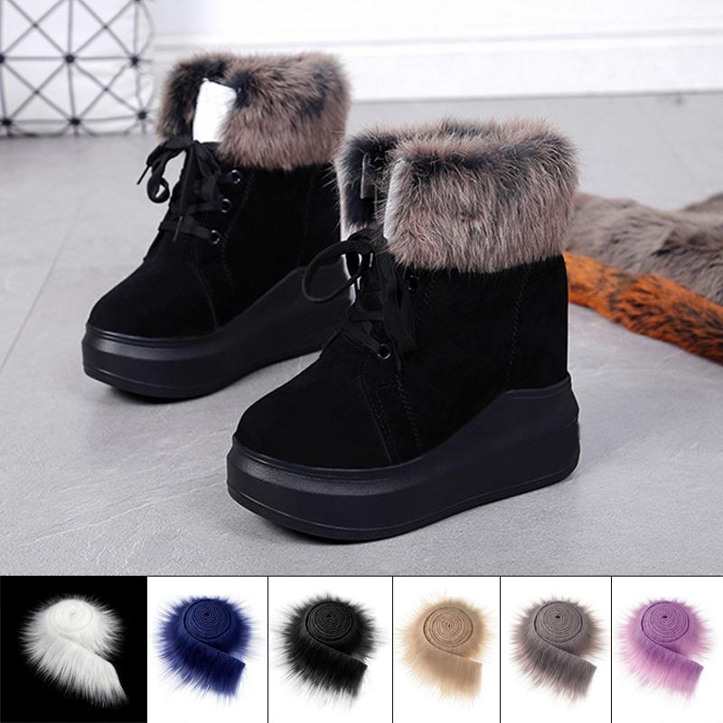 Długie Sztuczne Futro Tkanina Wstążka Wykończeniowa Taśmy Do Patchworku Materiał do Szycia DIY Ręcznie Robione Kostium Buty Kapelusz Pluszowe Puszyste Wykończenie Dekoracja Domu