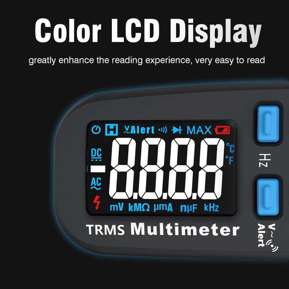 Adm92cl Voltmeter Digital True Rms Multimeter 6000 Counts Auto-range Voltage Amp Ohm Hz Cap Temp Diode Continuity Tester