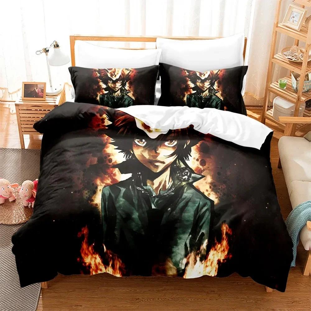 Family Teachers REBORN Tsuna Bedding Set Printed Bed Set With Pillowcase Duvet Cover Soft Single Double Queen Super King Size