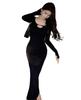 Roseelynn Sexy Long Tight Elegant Long Sleeve Perfect for Perfect for Dates Women's Dress, Fit, Dress, Fall/Winter,
