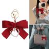Elegant Pearls Heart Ribbon Bowknot Keychain For Women With Korean Style Design And Sturdy Alloy Materials