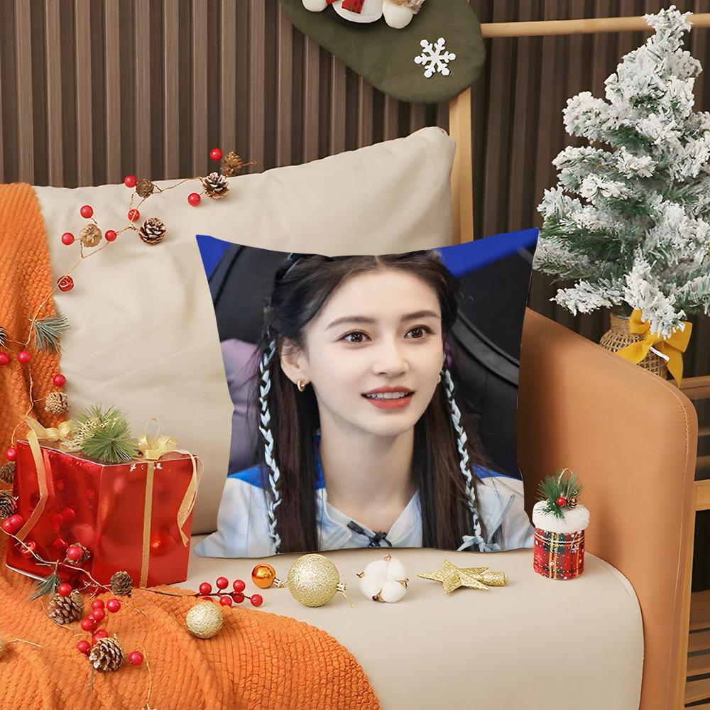 Famous Star Angelababy Pillow Case Living Room Sofa Decorative Cushion Cover Simple Household Light Luxury Printed Pillow